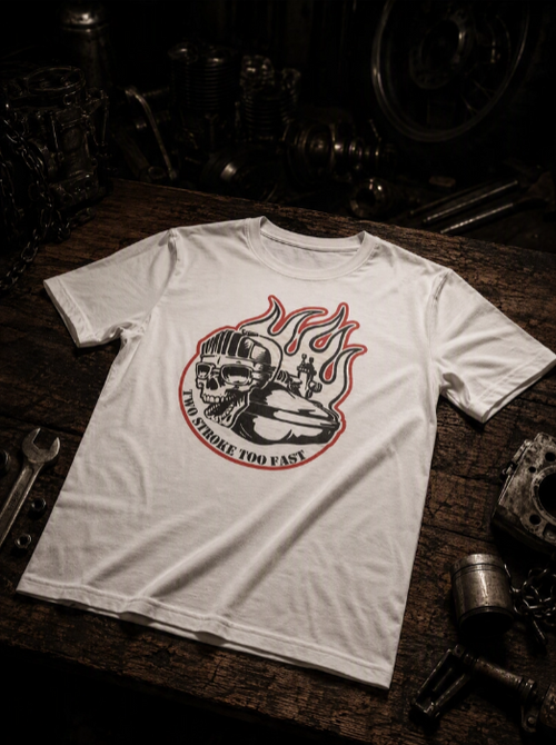 Streng Limitiert: Two Stroke Too Fast – Classic Edition T-Shirt Weiß
